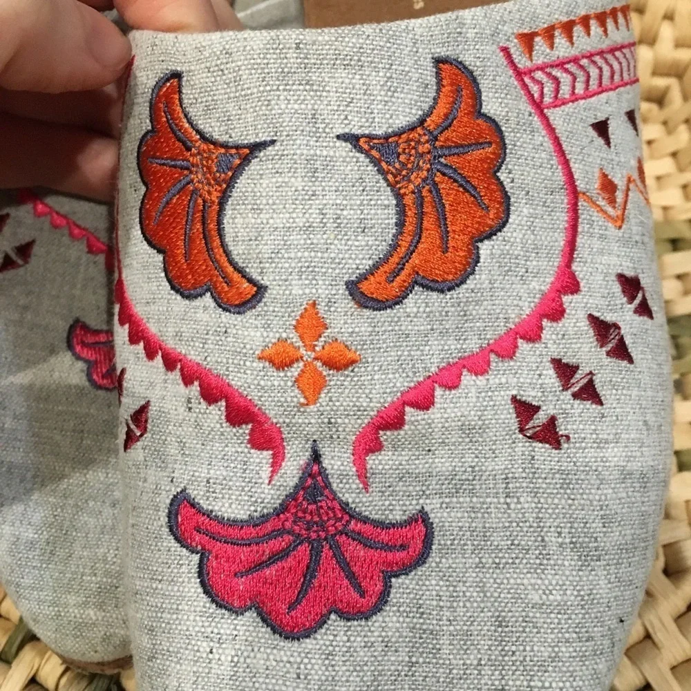 Toms Gray Mules with Pink and Orange Embroidery - Picture 9 of 9